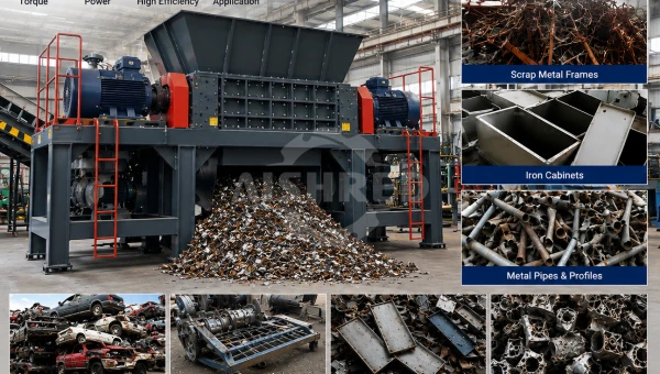 Real Application Videos of Dual-Shaft Iron Metal Shredder
