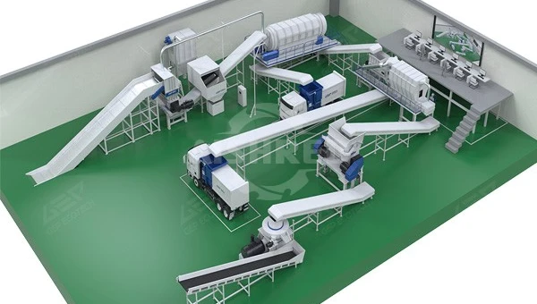 Main Equipment for a 100 TPD MSW-to-RDF Pellet Production Line